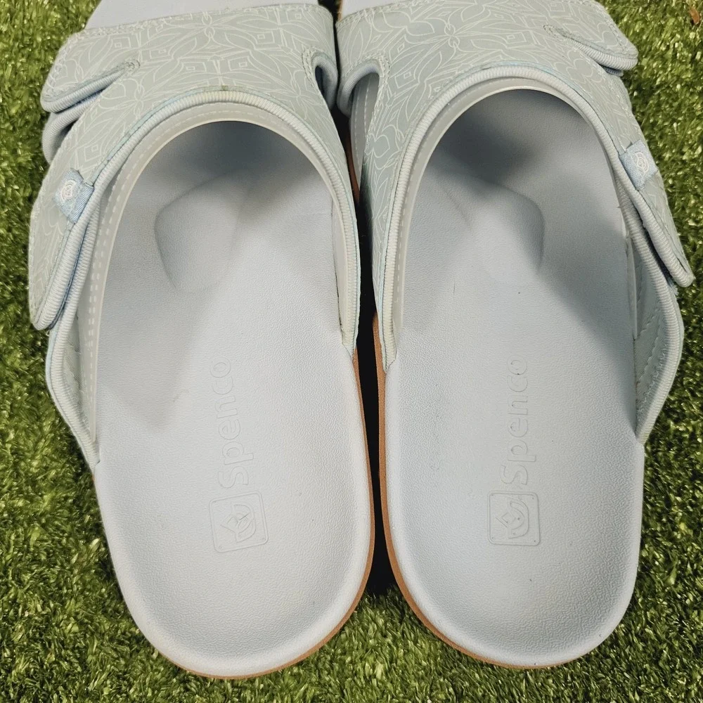 Spenco Orthotic Kholo Light Blue Slip On Comfort Sandals Womens Size 10
